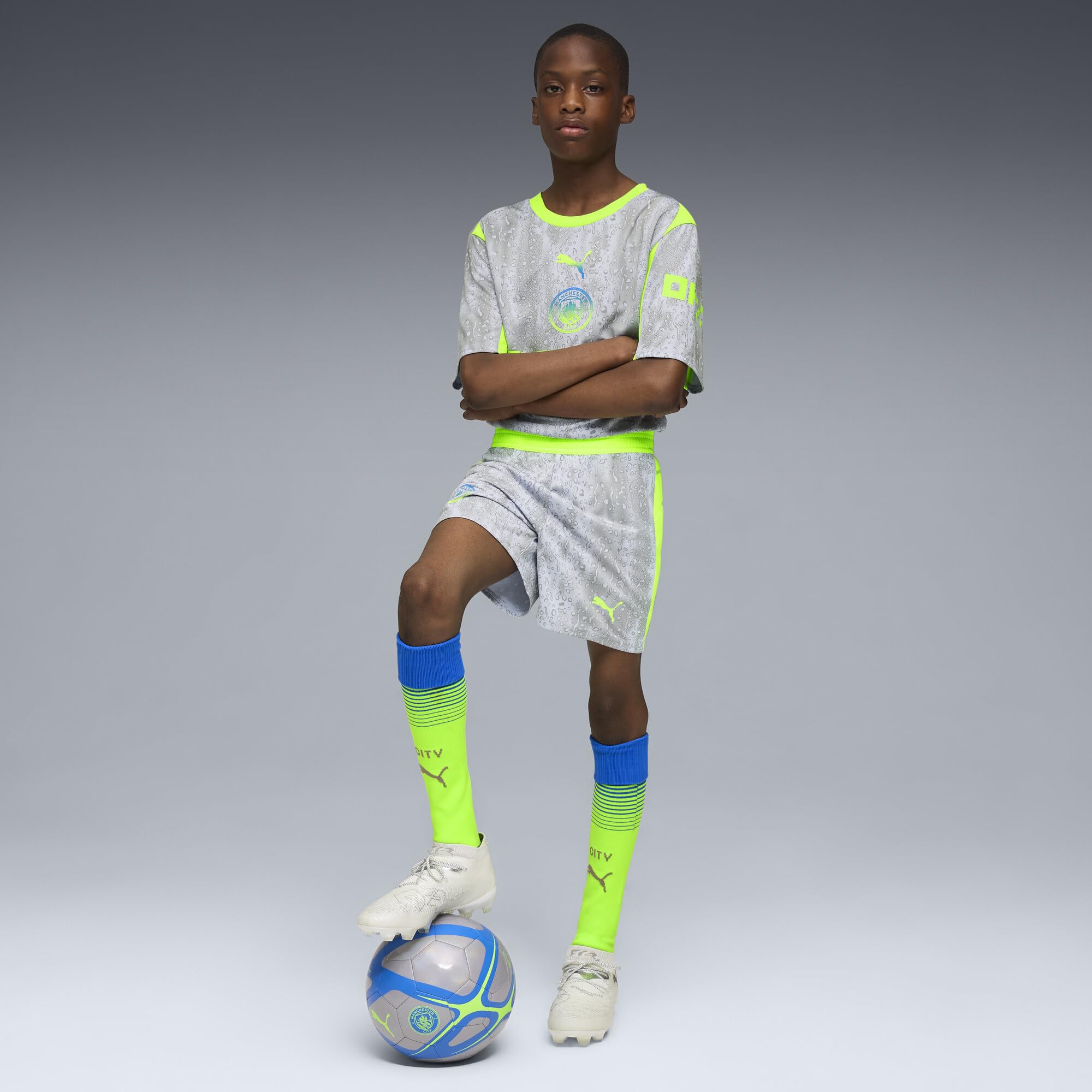 PUMA Short de Football Manchester City Enfant 2025/26 - Pro Green