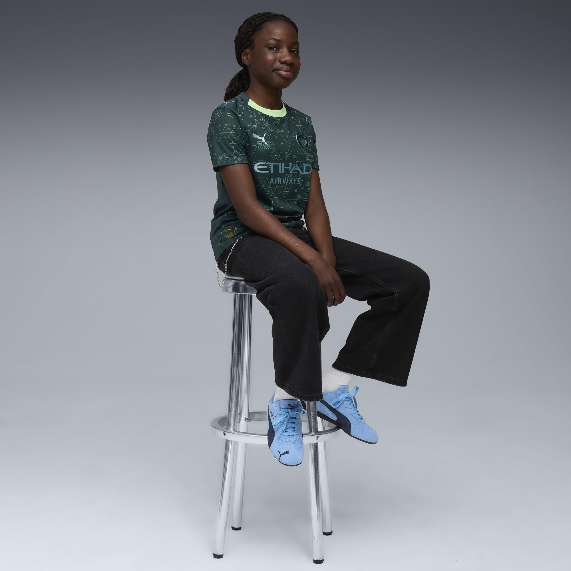Maillot Manchester City Quatrième 2025/26 – Enfant – Vert Terrain